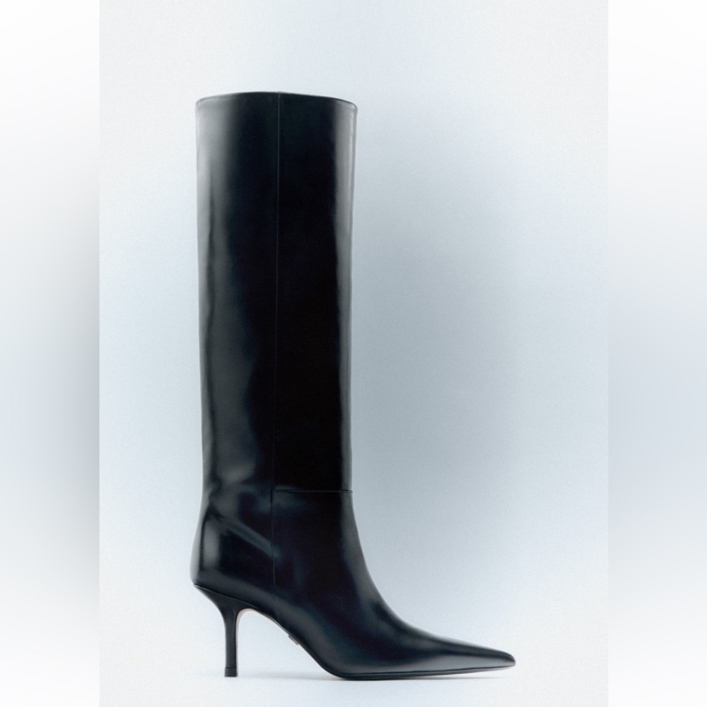 Zara knee high leather boots